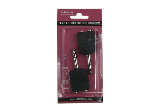 J2JF - Pair of Jack TRS Male to 2x Jack TS female adaptors