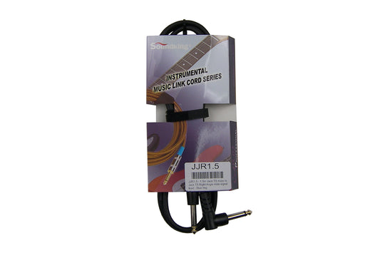 JJR1.5 - 1.5m Jack TS male to Jack TS Right Angle male signal lead