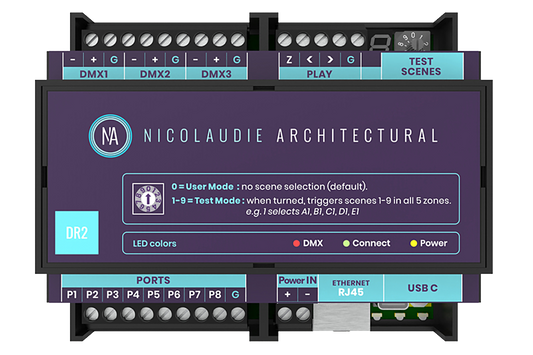 DINA-DR2 DIN Rail Mounted Lighting Controller